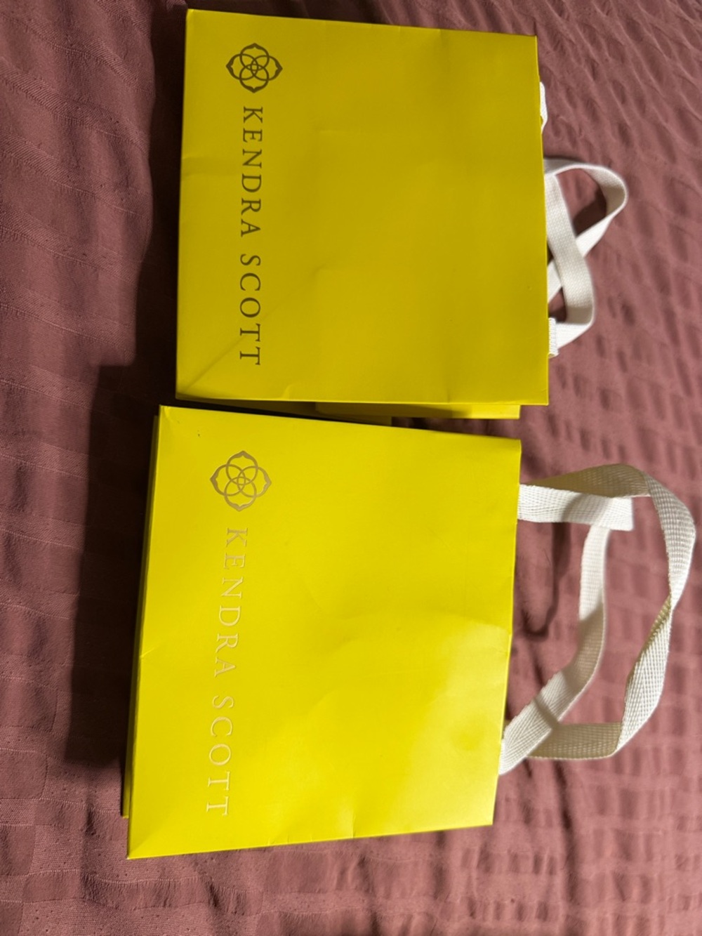 Kendra Scott Bright Yellow Jewelry Boxes with White Ribbons and Gift Bags - Picture 7 of 14